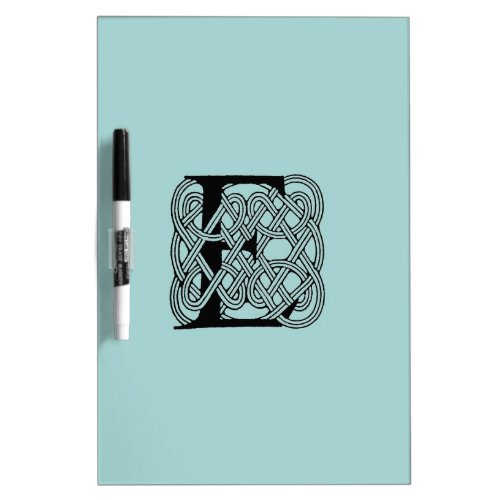 Letter E Celtic Knot Vintage Monogram Dry Erase Board