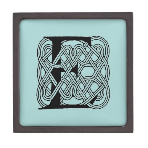 Letter E Celtic Knot Vintage Monogram Gift Box