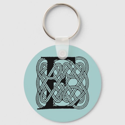 Letter E Celtic Knot Vintage Monogram Keychain