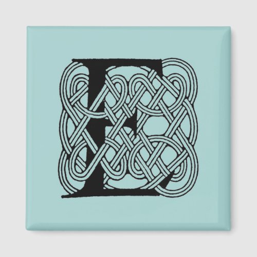 Letter E Celtic Knot Vintage Monogram Magnet