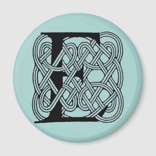 Letter E Celtic Knot Vintage Monogram Magnet