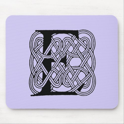 Letter E Celtic Knot Vintage Monogram Mouse Pad