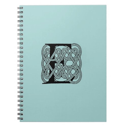 Letter E Celtic Knot Vintage Monogram Notebook