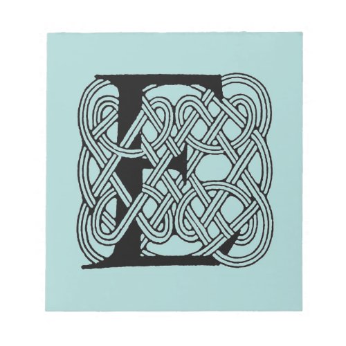 Letter E Celtic Knot Vintage Monogram Notepad