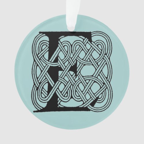 Letter E Celtic Knot Vintage Monogram Ornament