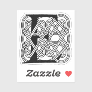 Letter E Celtic Knot Vintage Monogram Sticker