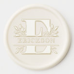 Letter E Classic Foliage Family Name Monogram Wax Seal Sticker<br><div class="desc">Add a personalized accent to your letters, invitations and cards with this customizable monogram wax seal sticker. It features a letter E split monogram and classic typography with leaves accents. Personalize by adding your own family name. This monogram wax seal sticker is available in various colors—perfect for wedding, personal and...</div>
