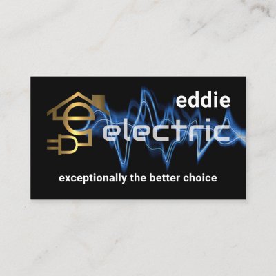 Letter-e Electric Powers Your Name Business Card