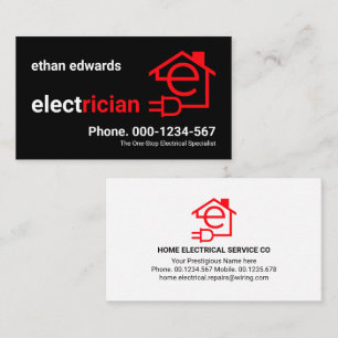 Letter-e Electrician Electrical Circuit Business Card