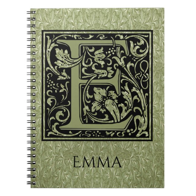 Letter E First Letter Monogram Notebook (Front)