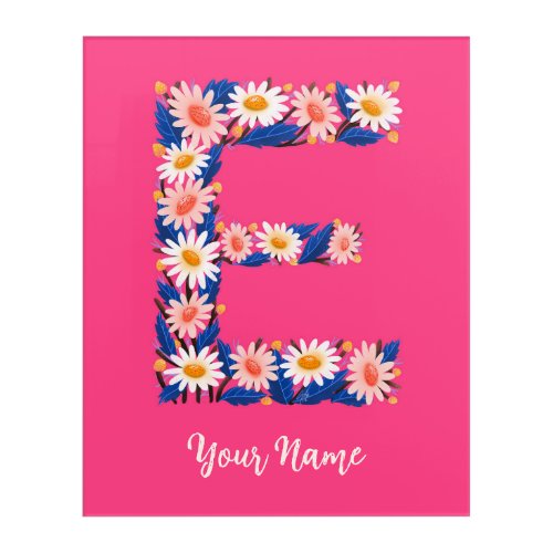 letter E floral wall art
