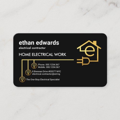 Letter_e Home Electrical Circuit Business Card