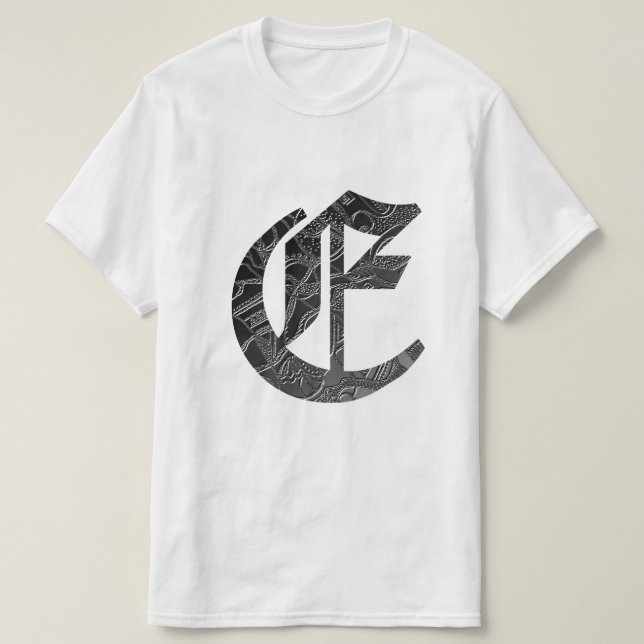 Letter "E" in Gothic style T-Shirt (Design Front)