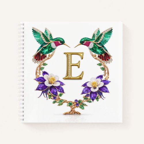 Letter E Jeweled Hummingbird Personalized Wedding 