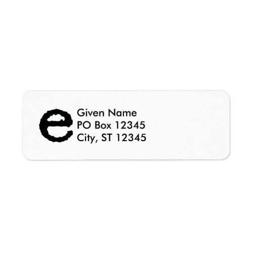 Letter E Label