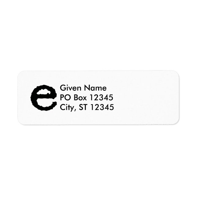 Letter E Label (Front)