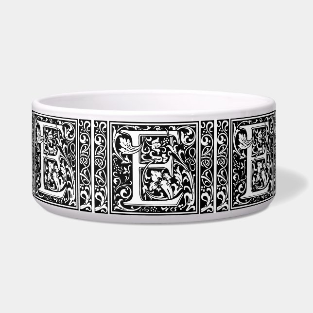 Letter E Medieval Monogram Art Nouveau Bowl (Front)