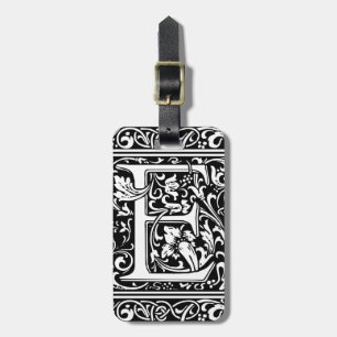Letter E Medieval Monogram Art Nouveau Luggage Tag