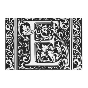Letter E Medieval Monogram Art Nouveau Placemat