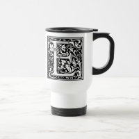 Letter E Medieval Monogram Art Nouveau