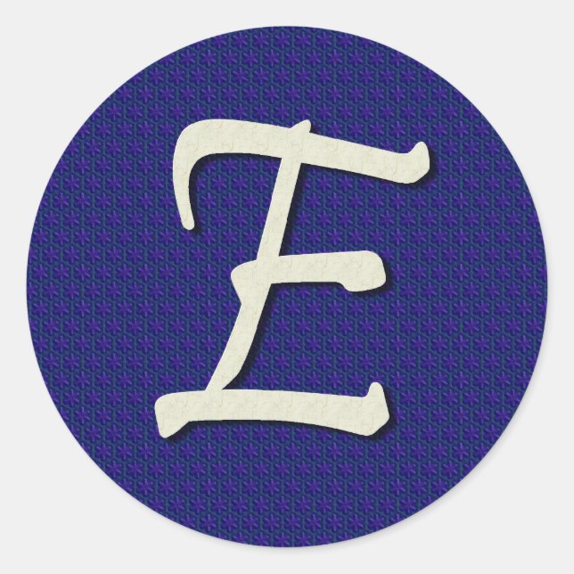 Letter E Monogram Classic Round Sticker (Front)