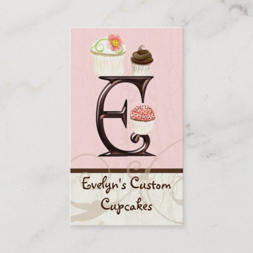 Customizable Letter E Monogram Dessert Bakery Business Cards