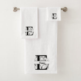 Letter E Monogram Initial Bath Gift Set