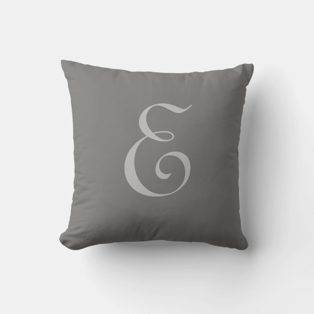 Letter E Monogram Initial Custom Throw Pillow (Front)