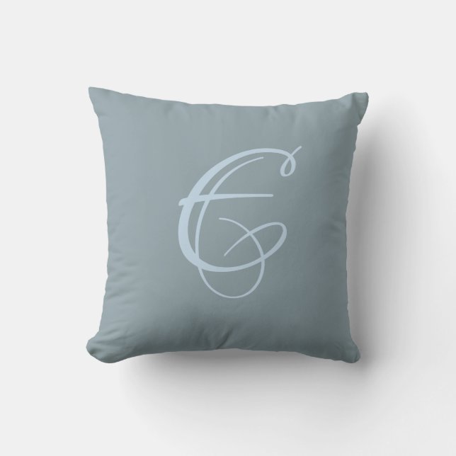 Letter E Monogram Initial Custom Throw Pillow (Front)