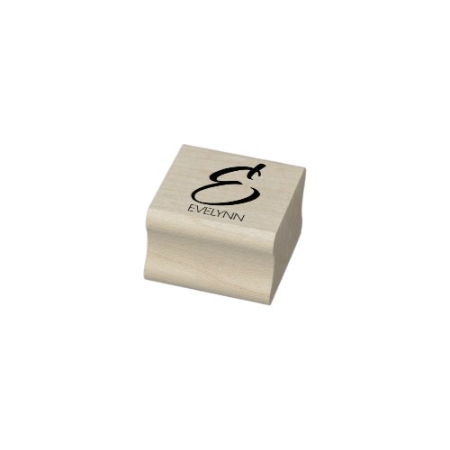 Letter E Monogram Personalized Rubber Stamp