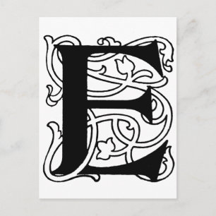 Letter E Monogram Postcard