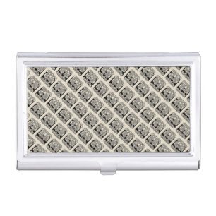 Letter E Monogram Vintage Celtic Knot Print Business Card Case