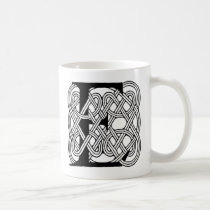Letter E Monogram Vintage Celtic Knot Print