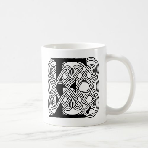 Letter E Monogram Vintage Celtic Knot Print