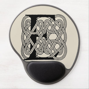 Letter E Monogram Vintage Celtic Knot Print Gel Mouse Pad