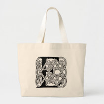 Letter E Monogram Vintage Celtic Knot Print