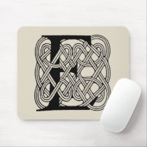 Letter E Monogram Vintage Celtic Knot Print