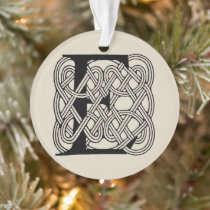 Letter E Monogram Vintage Celtic Knot Print