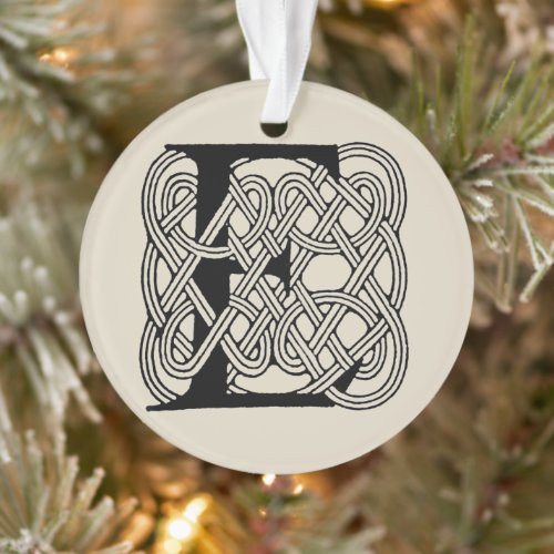 Letter E Monogram Vintage Celtic Knot Print