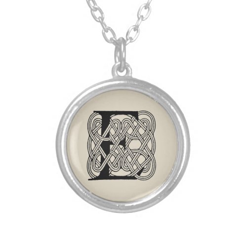 Letter E Monogram Vintage Celtic Knot Print
