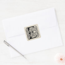 Letter E Monogram Vintage Celtic Knot Print