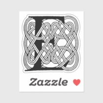 Letter E Monogram Vintage Celtic Knot Print