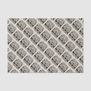 Letter E Monogram Vintage Celtic Knot Print Tissue Paper