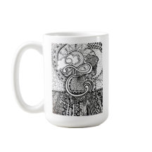 Letter E Mug, Art by Elizabeth Sampson Coffee Mug