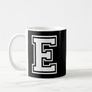 Letter E Name Initial Varsity Alphabet Monogram Coffee Mug