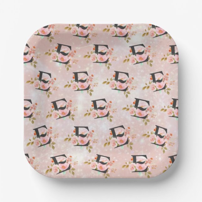 Letter E Paper Plates (Front)