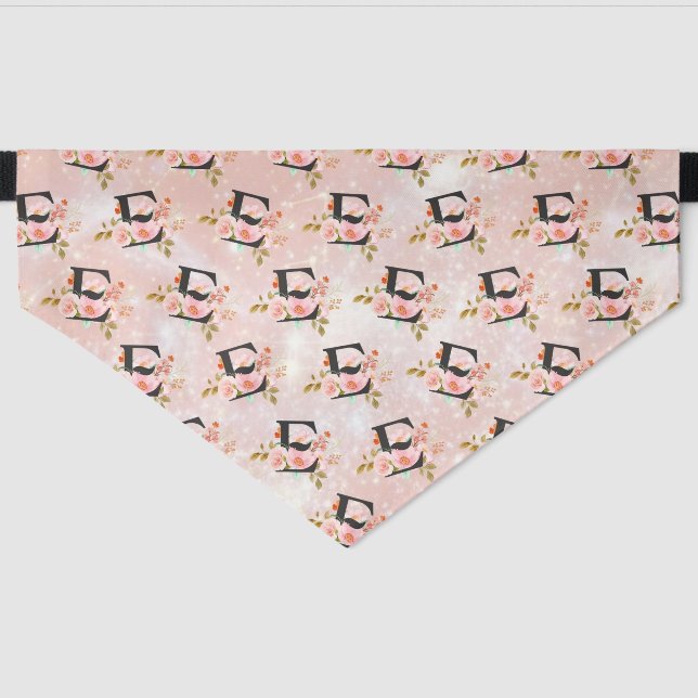 Letter E Pet Bandana Collar (Front)