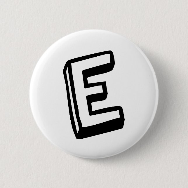 Letter E Pinback Button (Front)