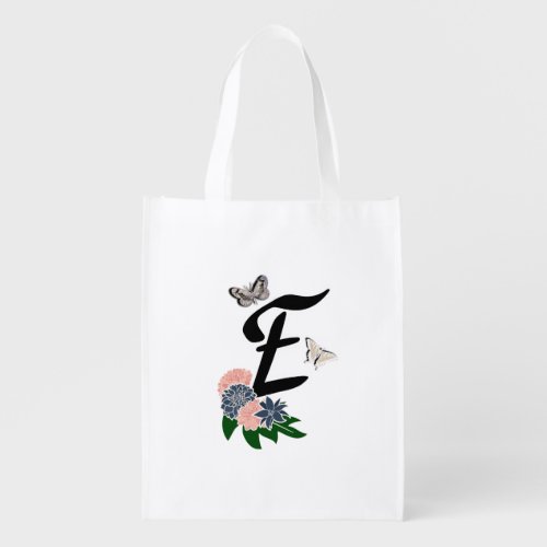  letter E  Reusable Grocery Bag