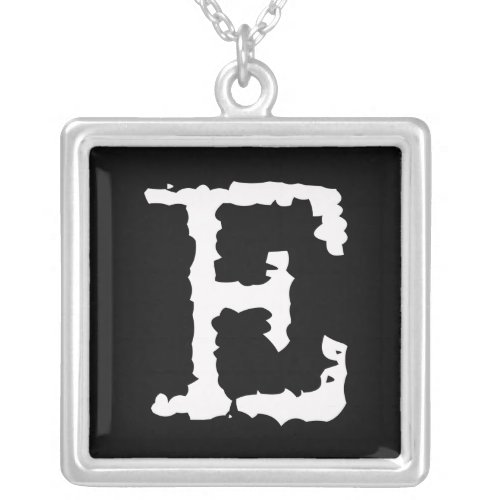 Letter E Silver Plated Necklace